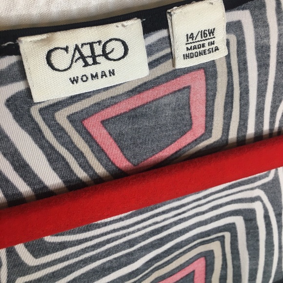 CATO | Women’s Black Blouse with Multi-Color Pattern - Picture 2 of 14